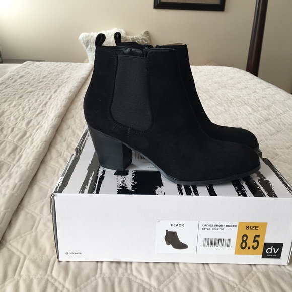 NIB Dolce Vita black faux suede booties. Sz 8.5 - Picture 2 of 6